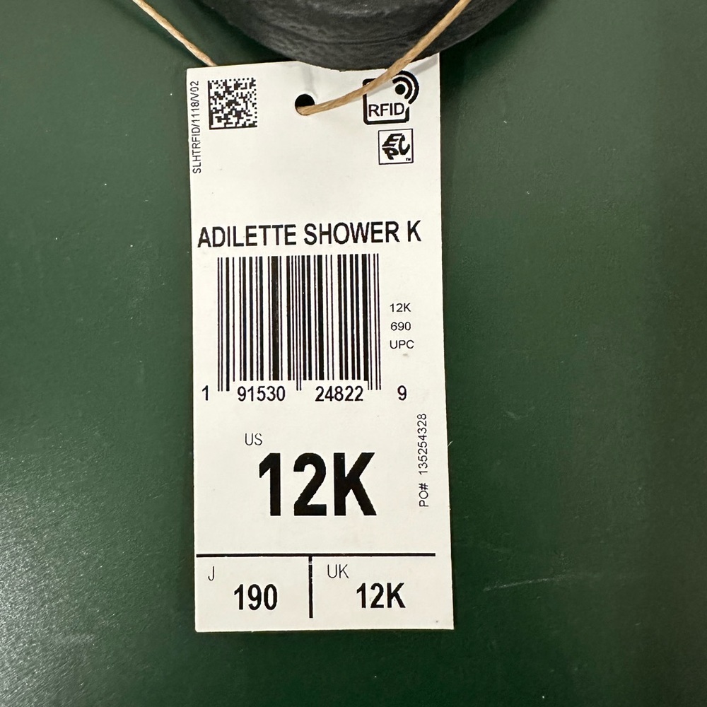 adidas Adilette Shower Slides Kids Unisex Size 11k/12k - Picture 4 of 6